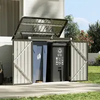 Sonstiges Capanno per attrezzi in metallo, dimensioni 150x117x80 cm, resistente alle intemperie, con sistema di apertura a gas e colore nero
