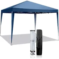 Alightup Gazebo da esterno 3x3 metri, impermeabile, con protezione anti-UV, struttura in acciaio blu, altezza regolabile