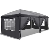 Sonstiges Gazebo da esterno 3x6 metri, grigio, con altezza regolabile, impermeabile, completo di 6 pannelli laterali