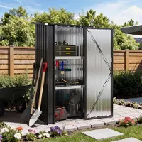 Sonstiges Armadio in metallo, dimensioni 88x54x164 cm, con 2 ripiani regolabili e chiusura a chiave, colore nero