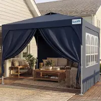 Quictent Gazebo da esterno 3x3 metri, impermeabile, con pareti laterali, protezione UV 50+, struttura in acciaio, colore blu