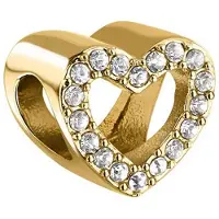 Morellato Gold-plated heart-shaped bead con Drops crystals SCZ1386