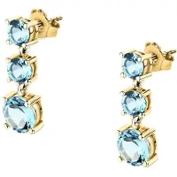 Morellato Orecchini Pendenti Placcati Oro Con Zirconi Azzurri Tesori Saiw301 — Orecchini