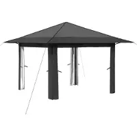 vidaXL Gazebo senza pareti laterali, 3,3 x 3,3 m, grigio chiaro e antracite