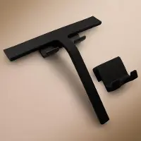 OEM Soffione doccia in silicone nero, 23 cm, design moderno, senza forature