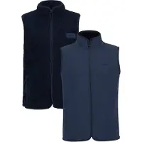 Barbour - Polaire sans manches chaude et réversible - Reversible Fleece Gilet Navy per Uomo - Taglia M - Blu navy