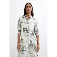 Desigual , Camicia stampata, Donna, Viscosa, Bianco, S