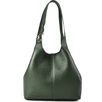 Coccinelle C-Easy Borsa a spalla Vera Pelle 34 cm verde