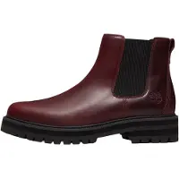 Timberland per uomo. TB0A5RRDEIW1 Stivaletti Chelsea in pelle Britton Drive bordeaux (41), Basso, 1 a 3 cm, Nessuno, Casual, Granata