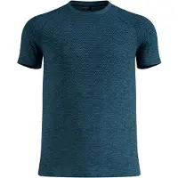 Odlo Essential Seamless T-Shirt Crew Neck S/S Maglia da corsa Uomo (XXL, blu)