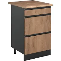 Vicco Mobiletto base per cucina R-Line Rovere dorato/Antracite 50 cm piano di lavoro Rovere dorato, Model 69812