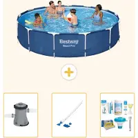Bestway Steel Pro, piscina in acciaio, forma rotonda - 396x84 cm - composta da 4 parti, modello S22755