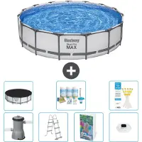 Bestway Steel Pro MAX, piscina in acciaio, forma rotonda - 457x122 cm - composta da 6 parti, modello S576