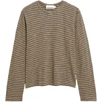 Armedangels Women's Slub Jersey Stripe Longsleeve Maglia a manica lunga Donna (M, marrone/beige)