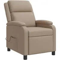 vidaXL Poltrona massaggiante relax marca , color cappuccino, rivestita in ecopelle