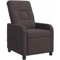 vidaXL Poltrona massaggiante relax, colore marrone scuro, rivestita in tessuto