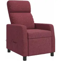 vidaXL Poltrona massaggiante relax, colore bordeaux, rivestita in tessuto