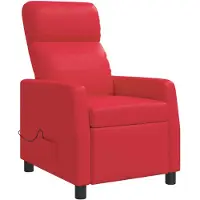 vidaXL Poltrona massaggiante relax, colore rosso, rivestita in ecopelle, marca