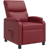 vidaXL Poltrona reclinabile , color rosso vino, rivestita in ecopelle