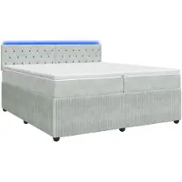 vidaXL Letto a molle con materasso grigio chiaro 200 x 200 cm in velluto
