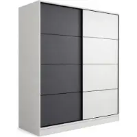 Dmora Cuvio - Guardaroba 2 Ante, 180x210h cm Bianco, 5 Ripiani