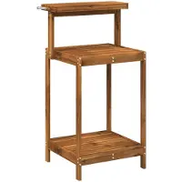 vidaXL Banco da esterno con vaso integrato, 56,5 x 48,5 x 107 cm, legno massello di acacia, finitura naturale
