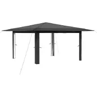 Syfax Gazebo senza pareti laterali, dimensioni 4 x 4 metri, colore grigio chiaro e antracite