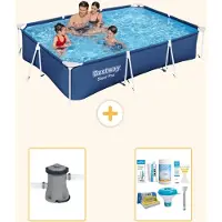 Bestway Steel Pro, piscina rettangolare - 300x201x66 cm - 3 pezzi - Modello S22302