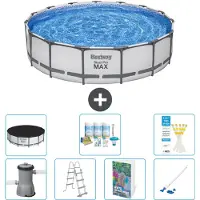 Bestway Piscina gonfiabile Steel Pro MAX, rotonda, 457x122 cm, composta da 6 parti, modello S658