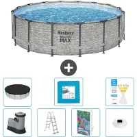 Bestway Piscina gonfiabile Steel Pro MAX, rotonda, 488x122 cm, composta da 6 parti, modello S674