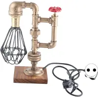 Gistuch Lampada a forma di tubo dell'acqua vintage, design unico, stile industriale, ideale per scrivanie in caffè, bar, camere da letto, uffici, decorazioni artistiche, con spina europea, 220 V