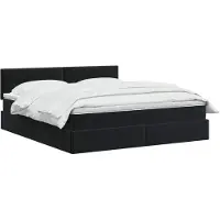 vidaXL Letto a castello con contenitore LED con materasso, nero, 160 x 200 cm, velluto