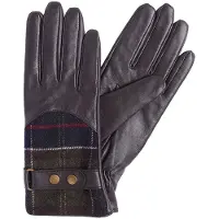 Barbour per donna. LGL0037 Guanti in pelle Dee Tartan marrone scuro (L), Casual