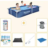 Bestway Steel Pro, piscina rettangolare - 221x150x43 cm - 7 pezzi - Modello S22061