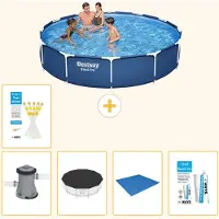 Bestway Steel Pro, piscina in acciaio, forma rotonda - 366x76 cm - composta da 6 parti, modello S22748