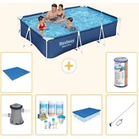 Bestway Steel Pro, piscina rettangolare - 300x201x66 cm - 7 pezzi - Modello S21563