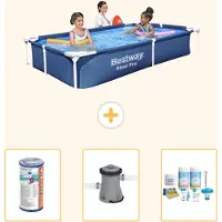 Bestway Steel Pro, piscina rettangolare - 221x150x43 cm - 4 pezzi - Modello S22706