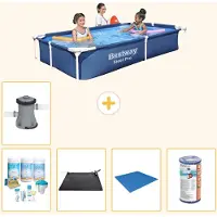 Bestway Steel Pro, piscina rettangolare - 221x150x43 cm - 6 pezzi - Modello S22063
