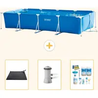Intex Piscina fuori terra rettangolare - 450x220x84 cm - Struttura in 4 parti - Modello S22362