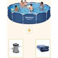 Bestway Steel Pro, piscina in acciaio, rotonda - 396x84 cm - composta da 3 parti, modello S22312