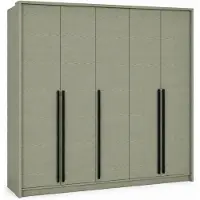 3Xeliving Armadio, legno di eucalipto, 255 x 217, 2 x 65 cm