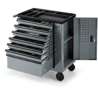 HBM carrello portautensili allestito, 245 pezzi, misure in pollici, grigio