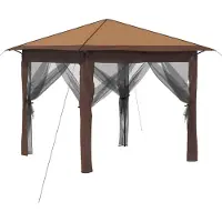 vidaXL Gazebo con 4 pareti laterali, dimensioni 2,6 x 2,6 m, color beige e marrone