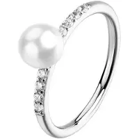 Brosway Elegante Anello In Argento Con Zirconi E Perla Fancy Infinite White Fiw177 Circuito 52 mm — Anello