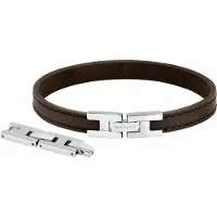 Trussardi Bracciale In Pelle Marrone Scuro T-Leather Tjaxz02 — Bracciale