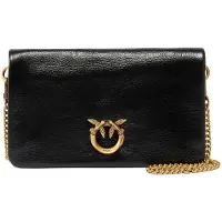 Pinko borsa a tracolla da donna in vera pelle effetto vintage nero oro