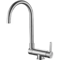 Laveo Miscelatore verticale di design per lavello con bocca a U in acciaio