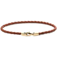 Daniel Wellington Bracciale Pelle Intrecciata Marrone St Mawes 17,5 cm — Bracciale