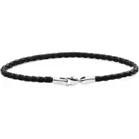 Daniel Wellington Braided black leather Bracciale Sheffield Daniel DW004017 - Length: 17.5 cm