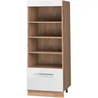 Vicco Scaffale da cucina Fame-Line Bianco lucido/Rovere dorato 60 cm, Model 62237